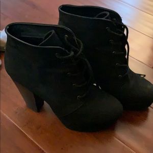 Black platform boots